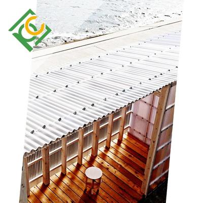 Metal roof with lighting Corrugated Polycarbonate Sheet(with color plate supporting)